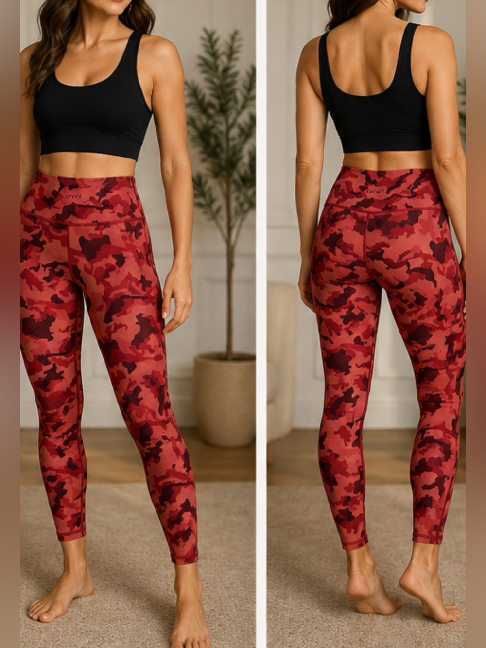 EUC - BARRE3
High Rise Camo - Sculpting Active Leggings